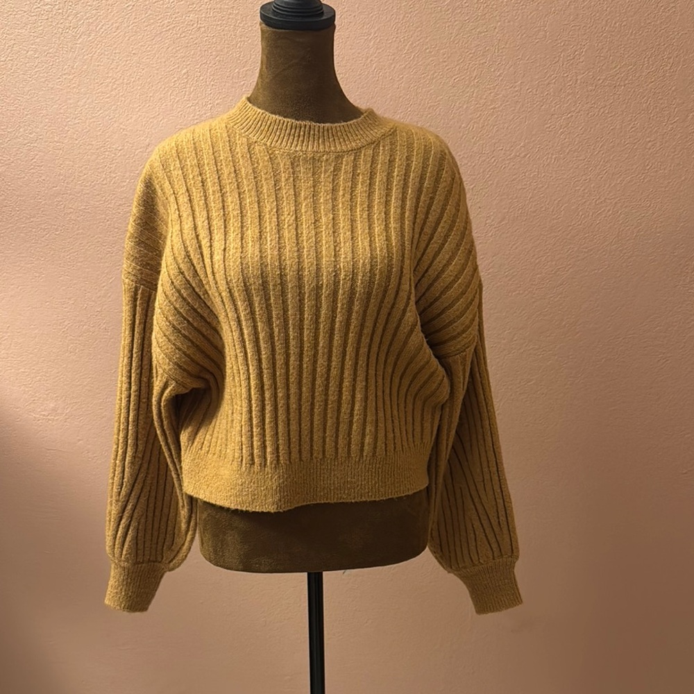 Sophie Rue Tan Crew Neck Sweater with Relaxed Fit